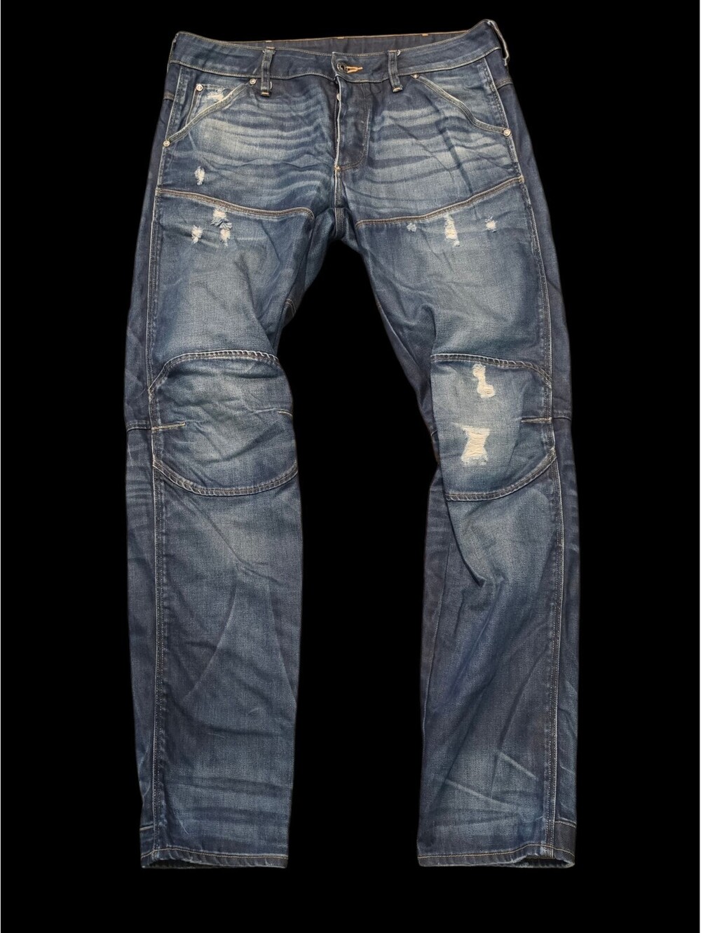 G Star Raw Jeans Mens 33x34 Blue Denim Dark Wash 5620 3D Low Tapered